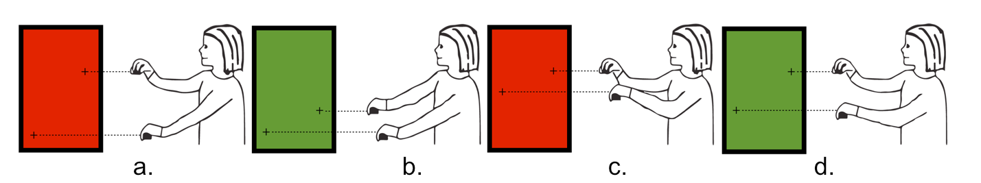Drawing of proportion trainer in use