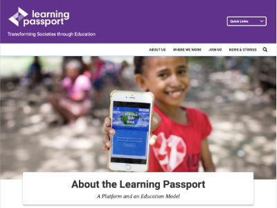 Thumbnail for The 'Learning Passport' website