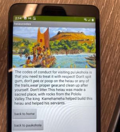Image of Malika's code of conduct app